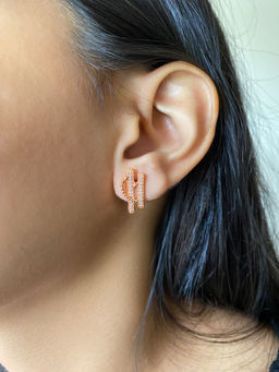 Silberry - 925 Sterling Silver Rose Gold Celestial Earrings