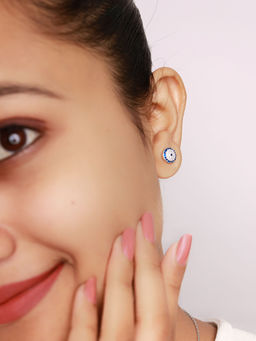 Silberry - 925 Sterling Silver Christie Evil Eye Earrings