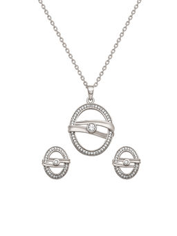 Silberry - 925 Sterling Silver Boho Pendant Set
