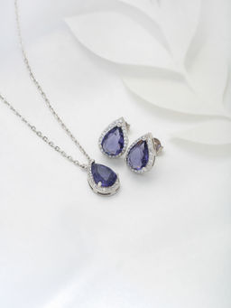 Silberry - 925 Sterling Silver Grape Vine Necklace Set