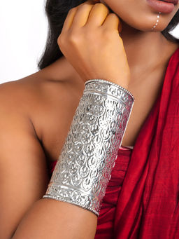 Teejh - Ariah Silver Oxidised Cuff Bracelet