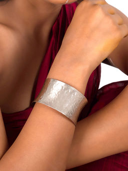 Teejh - Darsala Silver Oxidised Cuff Bracelet