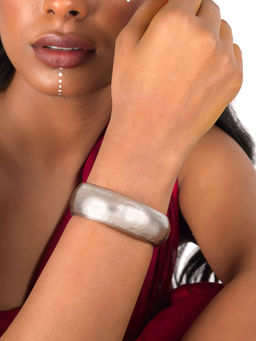 Teejh - Mayaana Silver Oxidised Cuff Bracelet