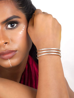 Teejh - Navanya Silver Oxidised Cuff Bracelet