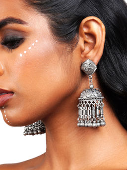 Teejh - Tanushree Oxidised Jhumki Earrings