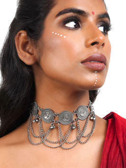 Teejh - Kamalini Oxidised Necklace