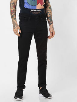 Jack & Jones - Black Glenn Slim Fit Low Rise Stretch Jeans