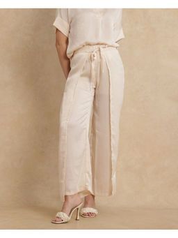 RAREISM - Lamona-B Primary Beige Wide Ankle Length Trouser