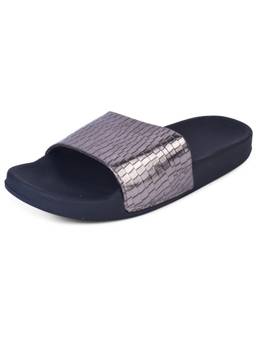 XE Looks - Grey Chic And Glamorous Croco Design Comfortable Sliders