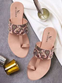 XE Looks - Abstract Design Comfortable and Casual Kolhapuri Printed Slippers