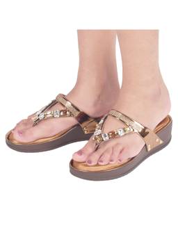 XE Looks - Contemporary Design Attractive Stone Embellished Comfortable Platform Slippers