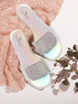XE Looks - Glamorous And Trendy Embellished Fancy Flat Slippers