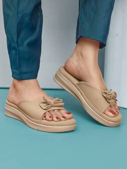 XE Looks - Sparkling Bow Embellishment Platform Slipper