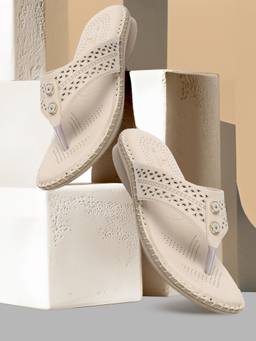 XE Looks - Beige Graceful And Stunning Laser Design Soft Doctor Sandal