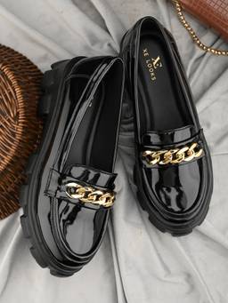XE Looks - Glossy Chunky Sole Loafers