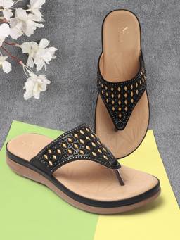 XE Looks - Black Elegant and Chic Siroski Modern Design Soft Doctor Wedges