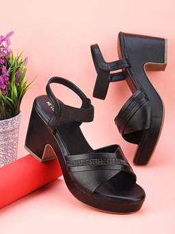 XE Looks - Attractive and Stylish with Ankle Straps Block Heel Sandal