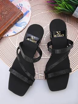XE Looks - Comfortable , Stylish and Attractive Slip-On Block Heel Sandal