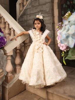 Fayon Kids - Off White Butterfly Gown