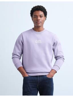 Flying Machine - Purple Men's Typography Regular Fit Sweatshirt