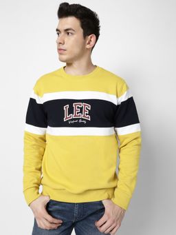 Lee - Men Yellow Colorblock Sweatshirt