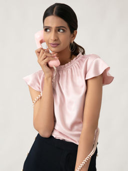 Twenty Dresses by Nykaa Fashion - Work Pink Ruffle Me Out Top