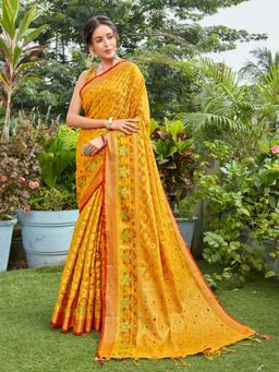Odette - Mustard Elegant Cotton Silk Weaving Designer Saree with Unstitched Blouse