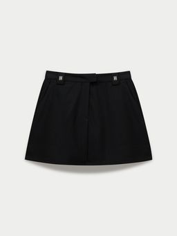 Pomelo - High Waist Tailored Skirt - Black