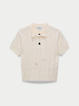 Pomelo - Ribbed Square Neck Knitted Tank Top - Ivory