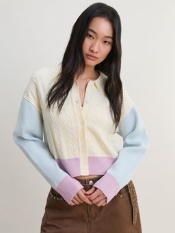 Pomelo - Knit Button Cardigan - Multi Color