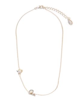 Accessorize London - Women Heart Initial P Silver Pendant Necklace