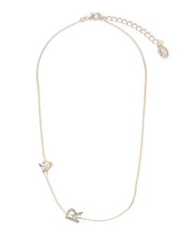 Accessorize London - Women Heart Initial R Silver Pendant Necklace