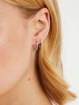 Accessorize London - Womens 925 Sterling Silver Hoop Earrings (Pack of 2)