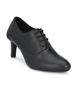 Delize - Black Solid Womens Derby Pumps