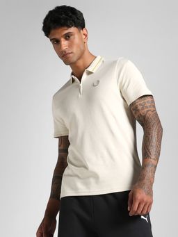 Puma - White Men's Premium Essential Zippered Polo T-shirt