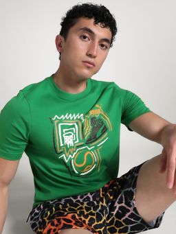 Puma - Green Printed Men's T-shirt