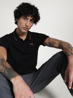 Puma - Black Essentials Collar Tipping Men's Polo T-shirt