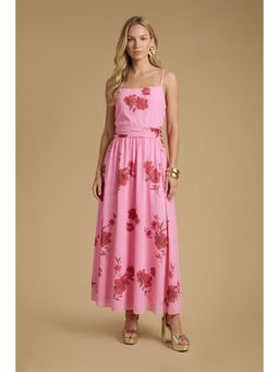 Oasis - Printed Mesh Strappy Prom Maxi Dress