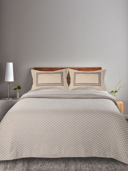 Saral Home - Woven Grey Cotton Bedsheet Double 90x100 Inches + 2 Pillow Covers