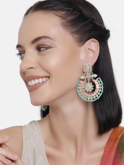 Laida - Gold-Plated & Green Classic Drop Earrings