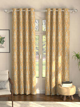Urban Space - Imperial Mustard Digital Blackout Curtains for Door (Pack of 2)