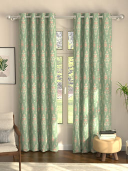 Urban Space - Imperial Sage Green Digital Blackout Curtains for Door (Pack of 2)