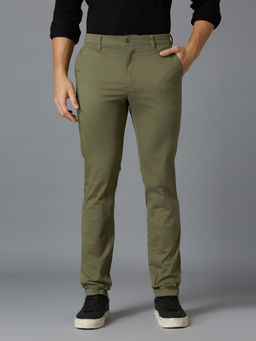 Reid & Taylor - Men Olive Solid Trouser