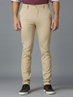 Reid & Taylor - Men Beige Solid Trouser