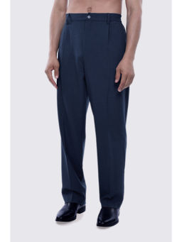 TAILORAEDGE - Soft Iron Relaxed Blue Trouser