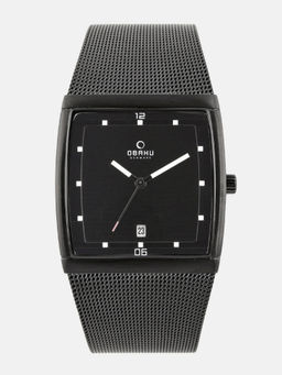 Obaku - Black Square Dial Analog Watch - V102GDBBMB