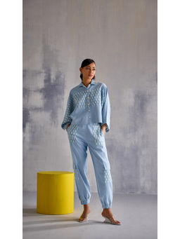 Clothes on my mind - Light Blue La Jogger Co-Ord (Set of 2)