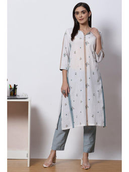 Biba - White And Mint Straight Fusion Wear (Set of 2)