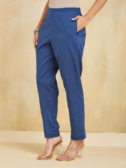 Fabindia - Indigo Cotton Ethnic Casual Pant