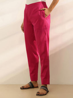 Fabindia - Pink Cotton Casual Ethnic Pant